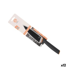 Couteau de cuisine MasterChef Noir Argenté Acier inoxydable 15 cm (12 Unités)