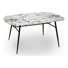 Table d'appoint Gift Decor Blanc Noir 90 x 76,5 x 160 cm Verre trempé