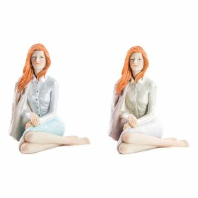 Figurine Décorative DKD Home Decor Femme Romantique 15 x 18 x 19,5 cm (2 Unités) (2 Pièces)