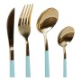 Cutlery set DKD Home Decor Green Golden Stainless steel 1,5 x 0,5 x 22,3 cm 16 Pieces