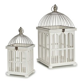 Cage décorative Gift Decor 1014056 Blanc 30 x 59 x 30 cm (2 Unités)