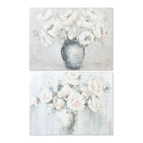 Canvas DKD Home Decor Vase Pinewood Canvas 120 x 3,8 x 90 cm (2 Pieces)