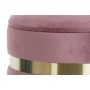 Repose-pied DKD Home Decor Vert Rose Rose foncé Doré Velours 36 x 36 x 44 cm (2)