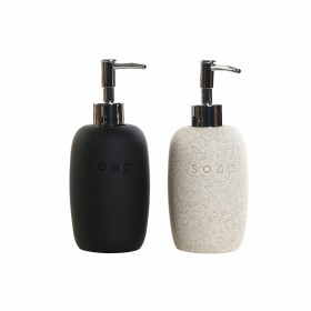 Soap Dispenser DKD Home Decor PVC Stoneware Scandinavian 8 x 8 x 18 cm (2 Units)