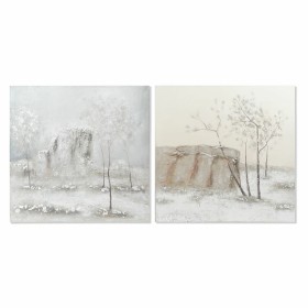 Canvas DKD Home Decor Pinewood Canvas 100 x 3,8 x 100 cm (2 Pieces)