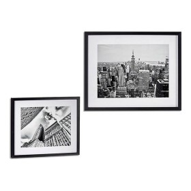 Painting Gift Decor Black Wood Glass 43 x 3 x 53 cm Residential building