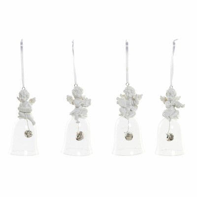 Christmas bauble DKD Home Decor Resin Crystal Angel (4 pcs) (5 x 5 x 10.5 cm)
