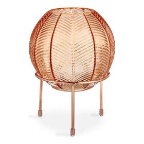 Vase Gift Decor Copper Amber Metal Glass Ball 14,5 x 19,5 x 14,5 cm