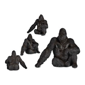 Figurine Décorative Gift Decor Noir Gorille 34 x 50 x 63 cm