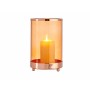 Candleholder Gift Decor Copper Amber Metal Glass 12,2 x 19,5 x 12,2 cm Cylinder
