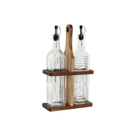 Ensemble salière et poivrier Home ESPRIT Naturel Verre Bois d'acacia 500 ml 17,3 x 8 x 30,3 cm