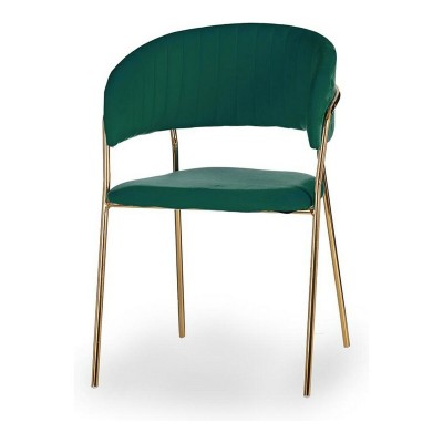 Chaise Gift Decor Vert Doré Polyester Fer 49 x 80,5 x 53 cm