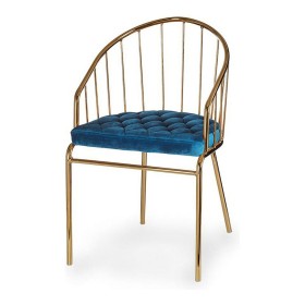 Chair Gift Decor Blue Golden Polyester Iron 51 x 81 x 52 cm Bars