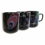 Tasse mug DKD Home Decor Porcelaine Noir Rose (11.5 x 8.5 x 10 cm) (3 pcs) (380 ml)