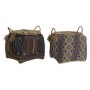 Panier DKD Home Decor Multicouleur Fibre naturelle Boho 41 x 41 x 40 cm 2 Pièces (2 Unités)