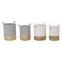 Set de basket DKD Home Decor Blanc Naturel Gris clair Fibre naturelle (2 Pièces) (2 Unités)