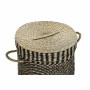 Basket set DKD Home Decor Black Natural Natural Fibre 4 Kg (3 Pieces) (3 Units)