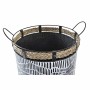 Set de basket DKD Home Decor Blanc Marron Noir Corde Fer 4 Kg (2 Pièces)