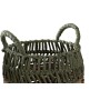 Basket set DKD Home Decor Green Natural Boho 33 x 33 x 40 cm Rattan 4 Kg 2 Pieces
