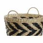 Set de basket DKD Home Decor Noir Marron Clair Fibre naturelle (3 Pièces) (3 Unités)