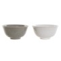 Bowl DKD Home Decor White Grey Porcelain Vintage 12,5 x 12,5 x 6,5 cm 2 Pieces