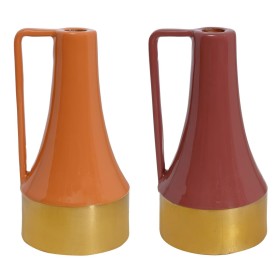 Candleholder DKD Home Decor Metal Lacquered (11 x 11 x 20 cm) (2 Units)