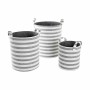 Basket set DKD Home Decor White Grey Stripes 35 x 35 x 40 cm 3 Pieces (3 Units)