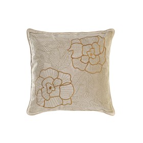 Coussin DKD Home Decor Doré 45 x 10 x 45 cm Fleurs