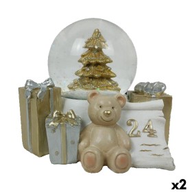 Christmas bauble DKD Home Decor Resin Bear (11 x 9 x 9 cm) (2 Units)