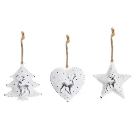 Christmas Decorations Set DKD Home Decor Metal (12 x 12 x 3 cm) (3 Units)