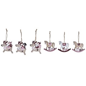 Christmas Decorations Set DKD Home Decor MDF Wood (21 x 8,2 x 1,5 cm) (8 cm) (2 Units)