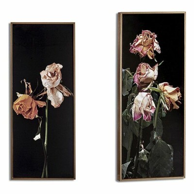 Cadre Gift Decor Noir Or Doré Contre-plaqué Fleurs 21,2 x 2 x 51,2 cm 21,2 x 51,2 x 2 cm
