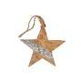 Christmas bauble Star 17 x 2,5 x 34 cm Silver Wood