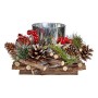 Christmas Candle Holder Krist+ Red Green Silver Natural 20 x 11 x 20 cm
