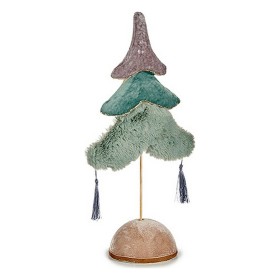 Christmas Tree Krist+ Blue Multicolour Turquoise Silver Polyester Wood 12 x 43 x 22 cm 22 x 43 x 12 cm