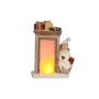Figurine Décorative Krist+ Blanc Marron Père Noël 20 x 45 x 32 cm Lumière LED