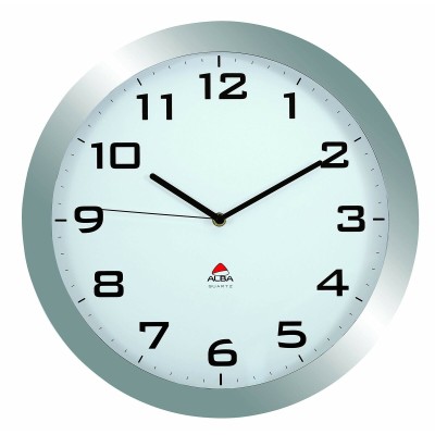 Horloge Murale Archivo 2000 Gris Métal Verre Ø 38 cm Blanc Rond