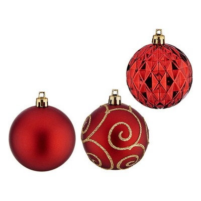 Christmas Baubles Krist+ Red PVC Plastic Ø 6 cm 6 Units