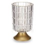 LED Lantern Gift Decor Transparent Golden Metal Glass 10,7 x 18 x 10,7 cm