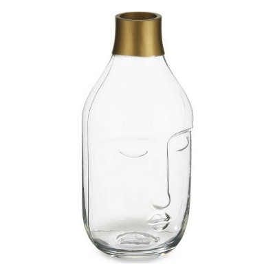 Vase Gift Decor Transparent Glass Face 11 x 24,5 x 12 cm