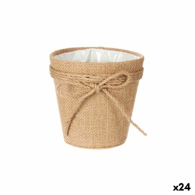 Planter Ibergarden Brown Cloth Rope Plastic Lasso 14 x 12,5 x 14 cm 12,5 x 12 x 12,5 cm 14 x 13 x 15 cm (24 Units)