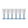 Coupe de champagne Vivalto Bleu Transparent verre 180 ml Points (6 Unités)