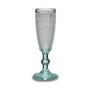 Champagne glass Vivalto Transparent Turquoise Glass 185 ml Points (6 Units)