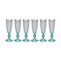 Champagne glass Vivalto Transparent Turquoise Glass 185 ml Points (6 Units)