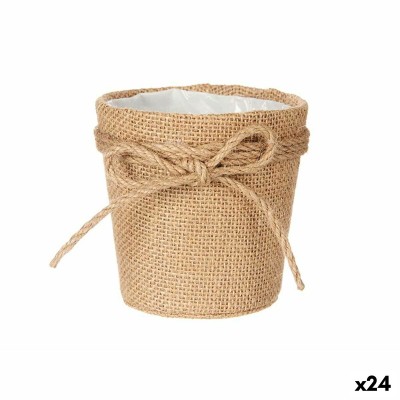 Planter Ibergarden Brown Cloth Rope Plastic Lasso 11 x 11 x 12 cm 11 x 10,5 x 11 cm (24 Units)