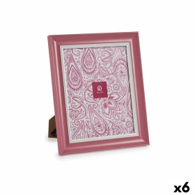 Photo frame Gift Decor Pink Crystal Plastic (6 Units)