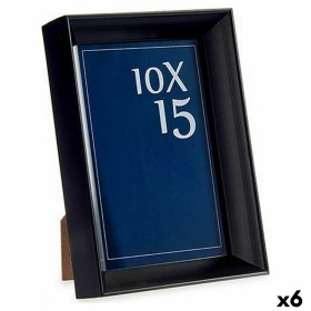 Photo frame Gift Decor Black Glass Plastic (6 Units)