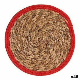 Dessous de plat Gift Decor Rouge Naturel Fibre naturelle 30 x 1 x 30 cm (48 Unités)