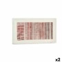 Canvas Gift Decor White Pink Stripes With relief 110 x 60 x 2,5 cm (2 Units)