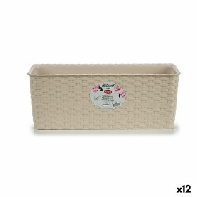 Planter Stefanplast Beige Plastic 15,5 x 13,5 x 38,5 cm (12 Units)